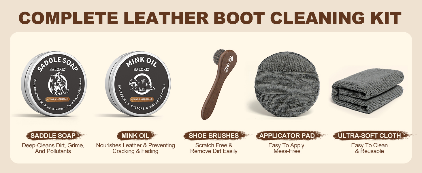 COMPLETE LEATHER BOOT CLEANING KIT