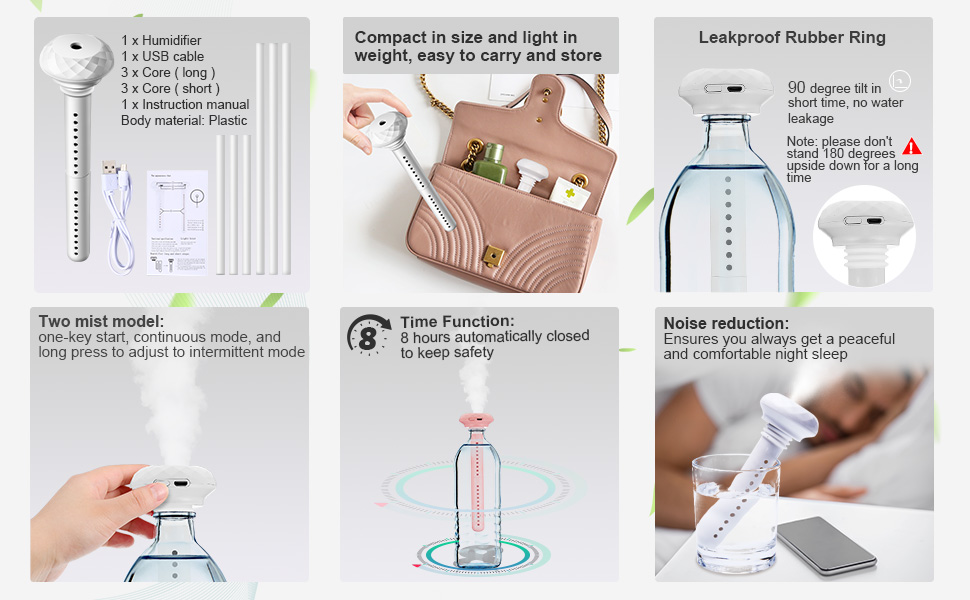 Mini Portable Humidifier Cool Mist Humidifier USB Air