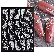 retro flower nail stickers