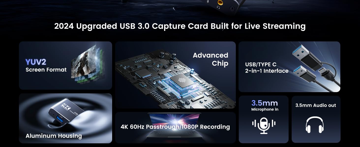 USB 3.0 Capture Card Built for live streaming