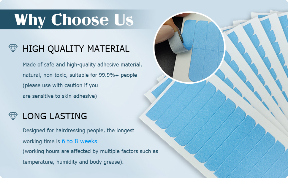 TERIFEE 60PCS Hair Extension Tape,Blue Double Sided Tape