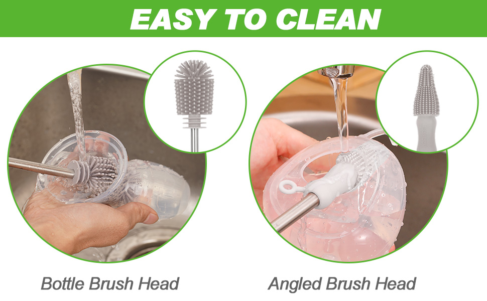 haakaa Silicone Cleaning Brush Kit Multi Soft Bristles Flexible Scrub