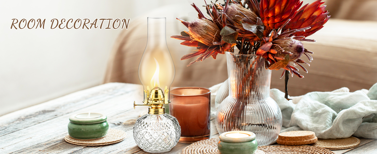 Oil Lamps for Indoor Use, Augot 2pcs Oil Lamp with Oil