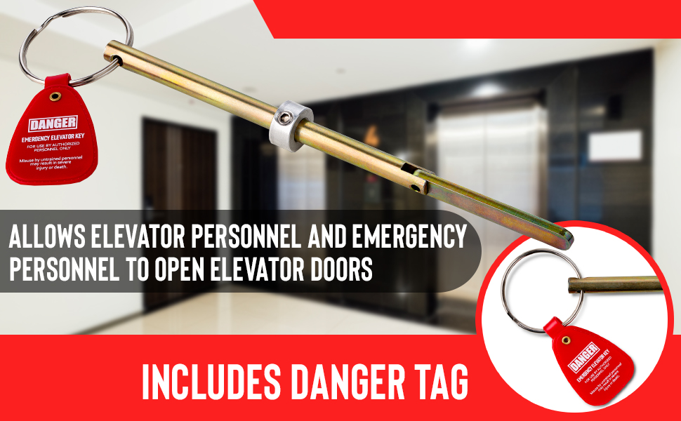 Elevator Door Key (2 Pack), Universal Elevator Drop Key with Tag for