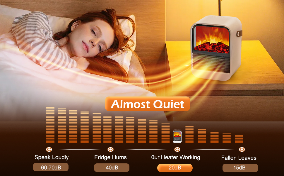 nediea Space Heater, Portable Heater with Realistic 3D