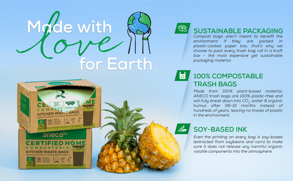 Compostable Trash Bags – 13 Gallon - AnEco