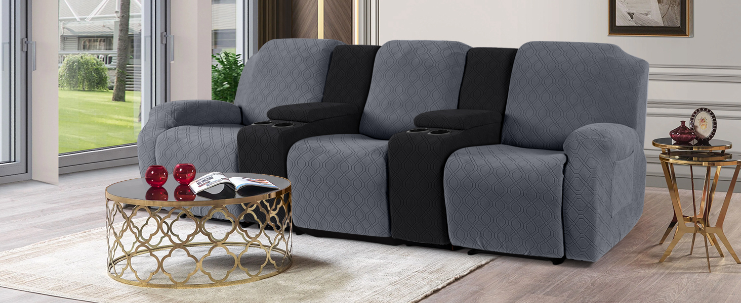 VANSOFY Recliner Console Cover for Reclining Sofa Covers