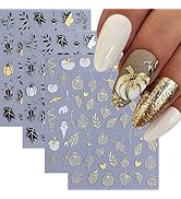 Maple Leaf Nail Art Stickers Pumpkin Nail Decals Cute Ghost Cobweb Bat Sticker for Nails Designs ...