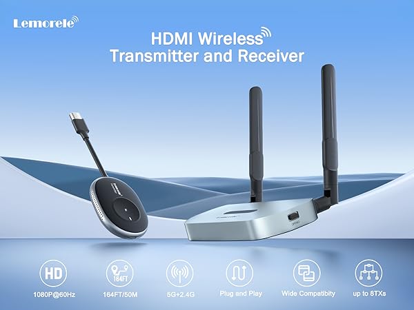 値下げしました！Lemorele WIRELESS VIDEO EXTENDER Amazon.com: Lemorele Wireless HDMI Transmitter and Receiver
