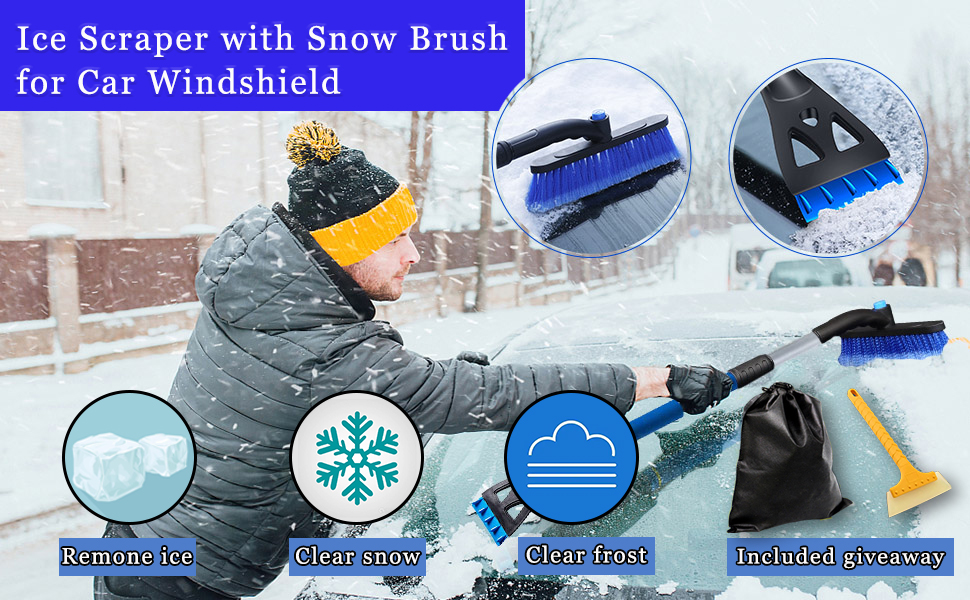 34" Extendable Ice Scrapers for Car Windshield ,Ice Scraper