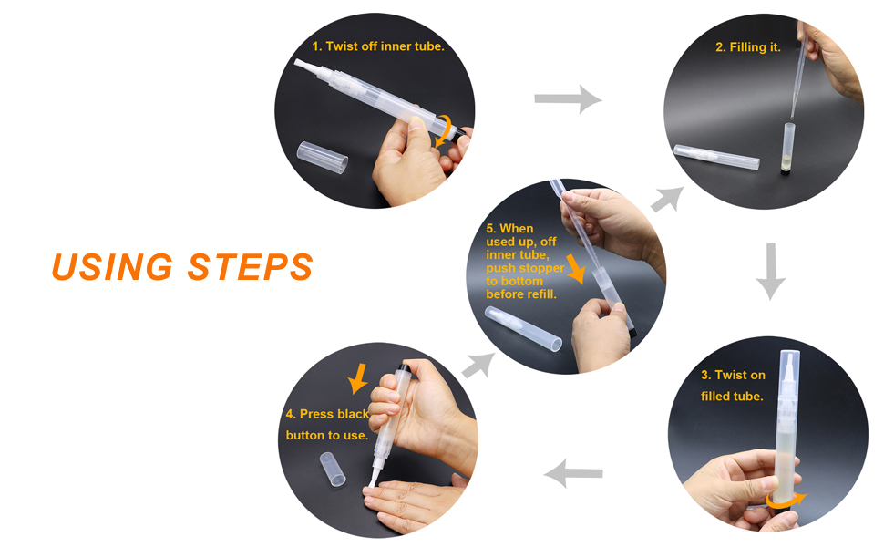 using steps for reusable nail oil pen