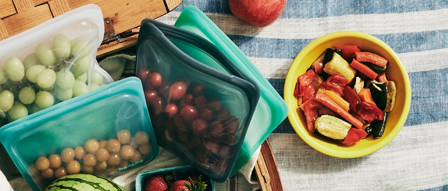 STASHER Silicone Sandwich Bag Reusable Food Storage bags Clear 828ml