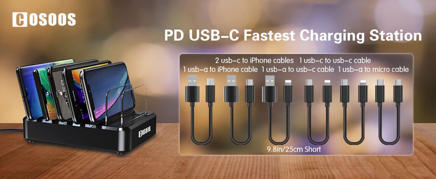 fast type c charger for iPhone 14 13 12 mini 12 Pro 12 Pro Max iPhoneSE ipad charging station