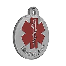 design round medical alert pet id tag
