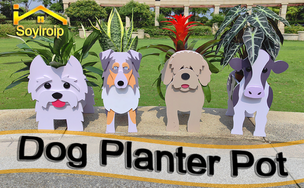Soylroip Dog Planters for Outdoor Plants Animal Planters