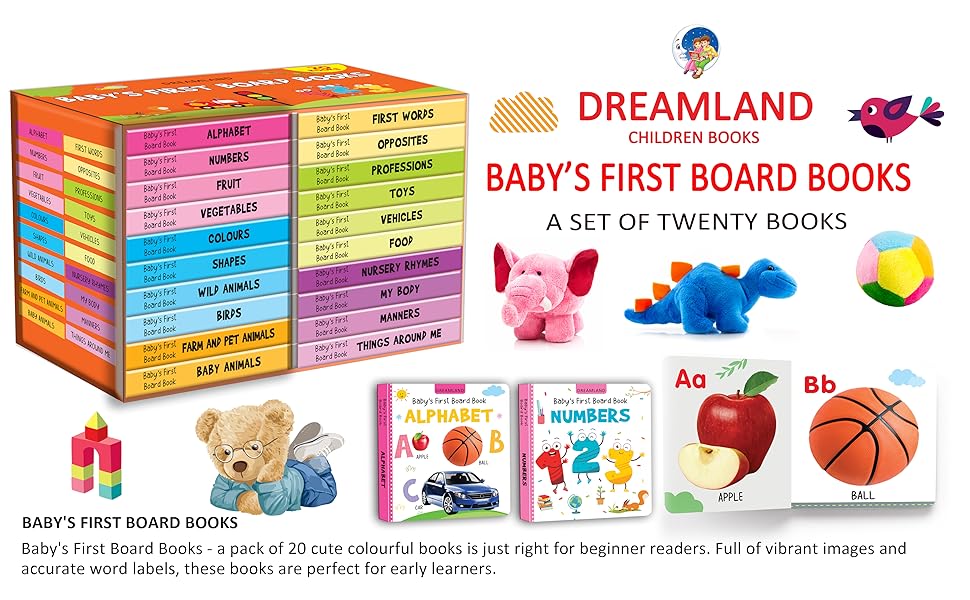 Baby's First Board Books (A Pack of 20 Books) Dreamland Publications