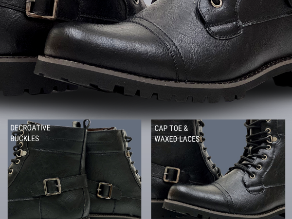 Amazon.com | Polar Fox Fabian Men's Fur Lined Combat Boot | Cap