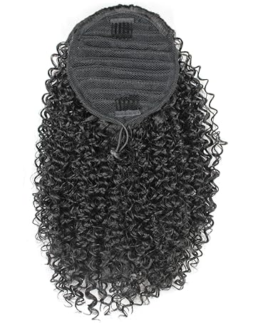 14 inch curly drawstring ponytail extension for black women