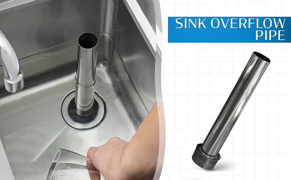 Stainless Steel Bar Sink Overflow Pipe 7.48 in Metal Sink