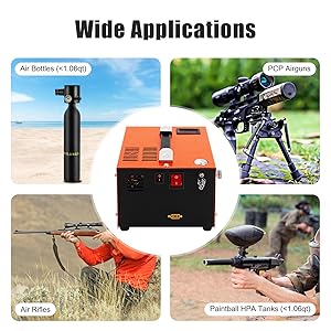 PCP Air Compressor, 4500PSI Portable PCP Compressor, 110V AC/12V Car Battery Anhydrous Air Pump