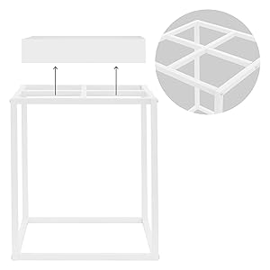 ML-Design Plantenstandaard, wit, metaal, bloemenstandaard, dienblad, plantenbak, bloembak, bijzettafel