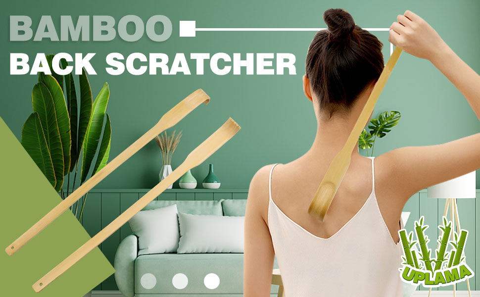 UPlama 12 PCS Natural Bamboo Back Scratcher Traditional Wooden Back Scratcher,Long