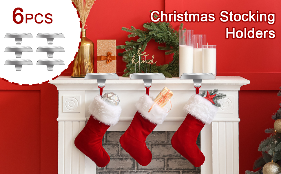 WYTAOHZL 6PCS Christmas Stocking Holders Metal Stocking