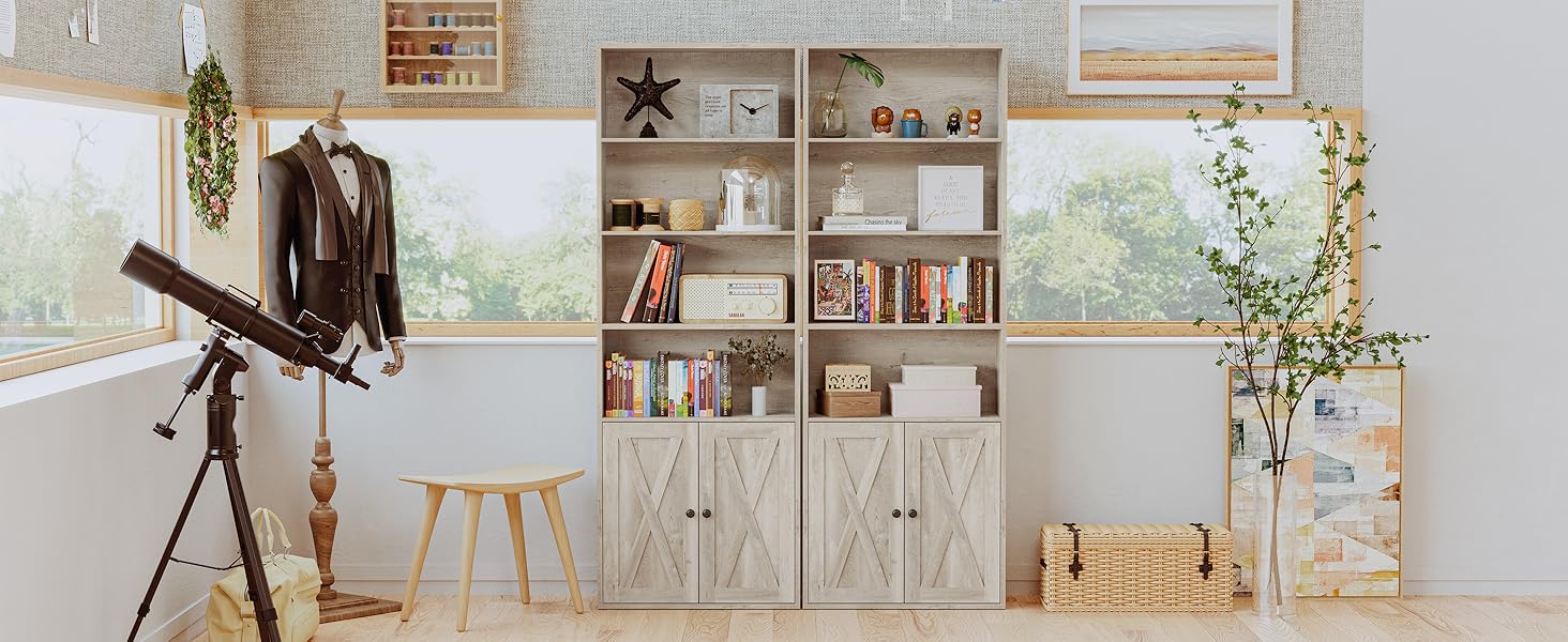 bookcase with doors