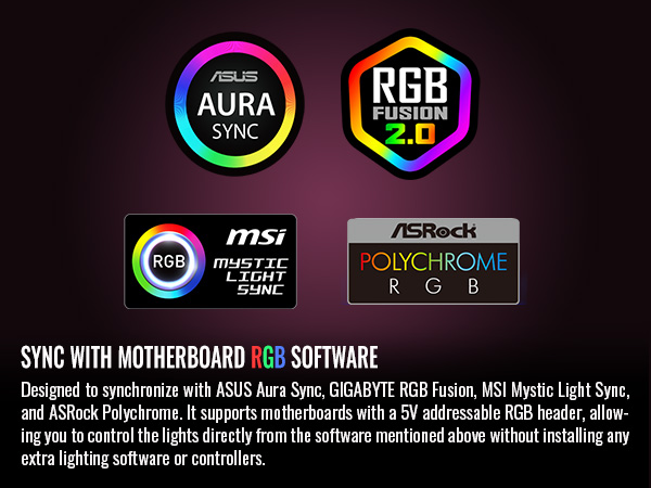 Thermaltake SWAFAN EX12 ARGB PC Cooling Fan - Motherboard RGB software sync