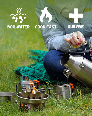 kelly kettle usa trekker kit pouring boiling water boil water cook fast survive