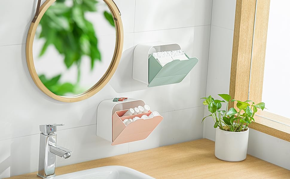 pad and tampon organizer for bathroom