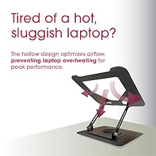 Elevate PRO Metal Laptop Stand with 360° Rotating Base | Adjustable Height & Angle | Hollow Design for Heat Dissipation | Anti-Slip Pads | Supports 12Kg | Universal Compatibility 79 pro2