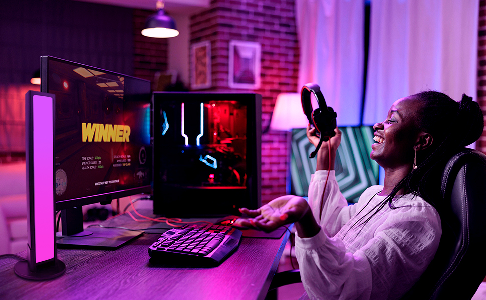 Smart LED Light Bar, RGB Light Bar Lamp Ambiance Gaming Lights with Multiple Lighting Effects