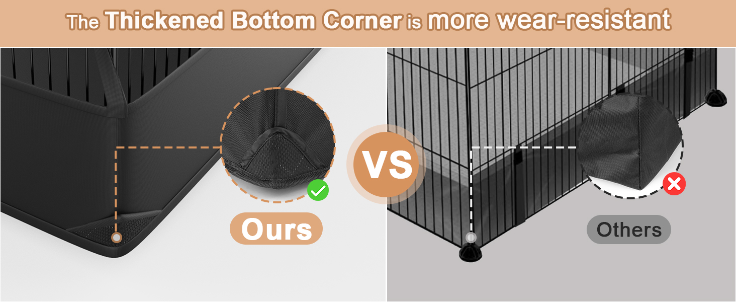 Thickened bottom corner