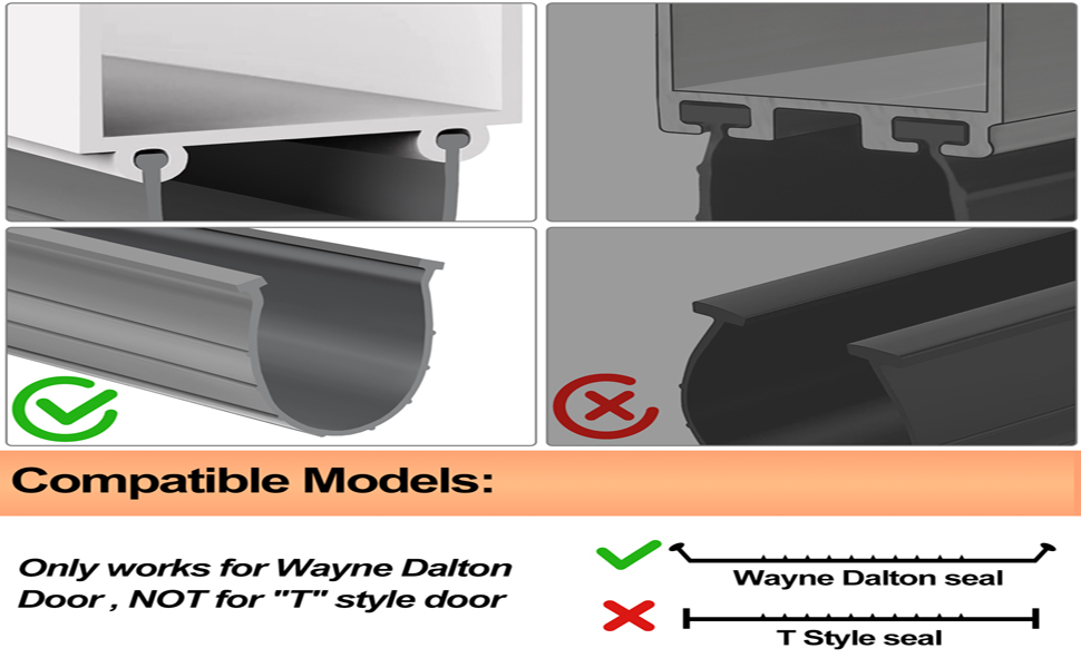 Replacement for Wayne Dalton Garage Door Bottom Weather Seal 154448 Fits for Wayne Dalton Door