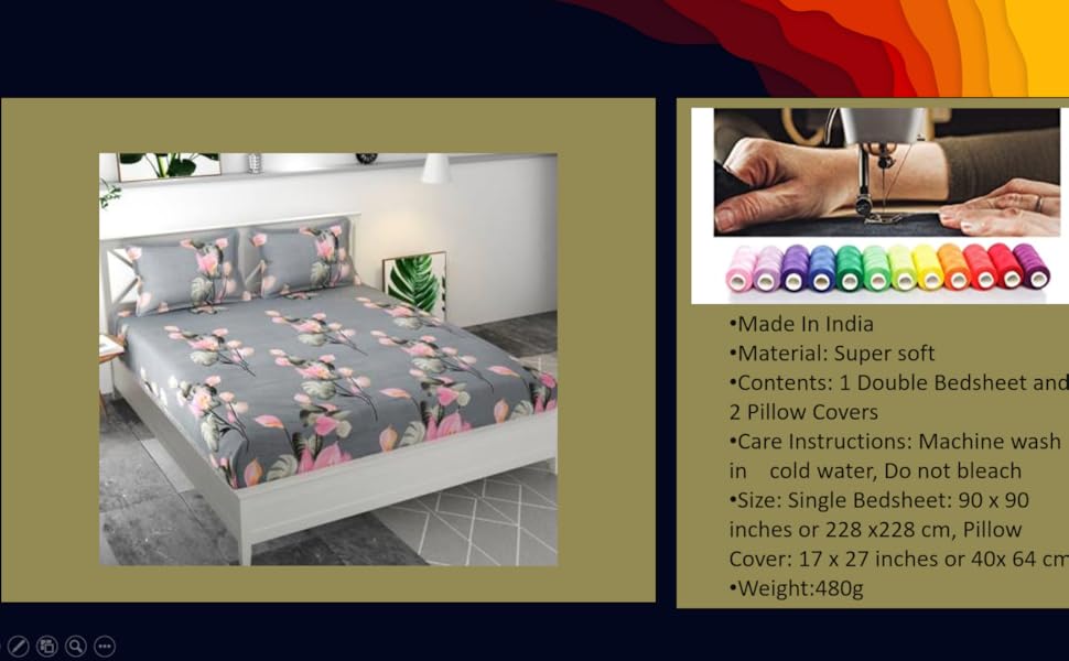 Syriddyaas With Device Prime Collection 1 Double Bedsheet with 2 Free