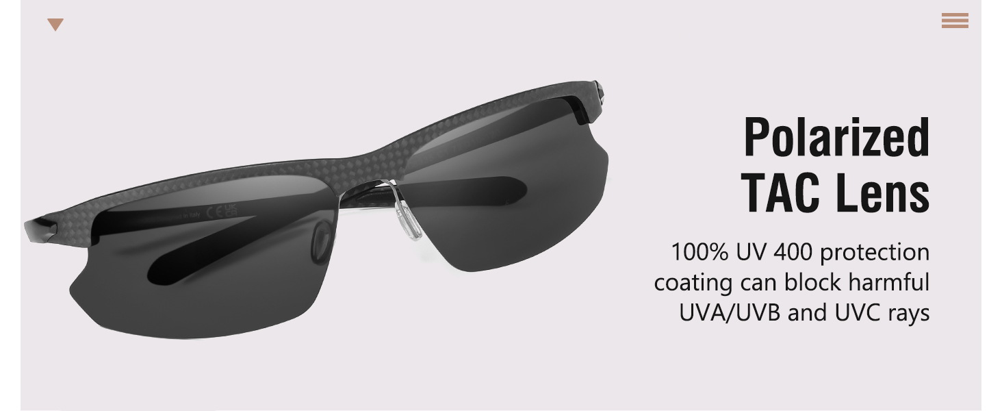 Luxury Men's Fibra de carbon Rectangular Sunglasses for men 