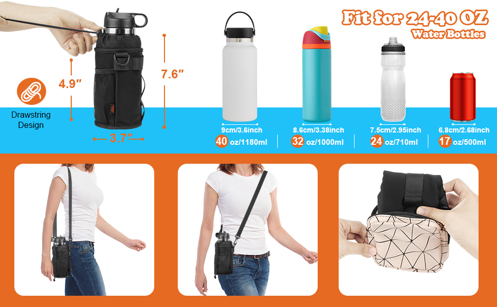 Portaborraccia Per Bici Desing Wish - Universale, Con Tasche, Per MTB, Strada, Scooter, Senza Viti