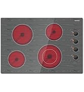 Karinear 30 Inch 4 Burners Electric Cooktop, Knob Control Electric Stove Glass Cooktops with Beau...