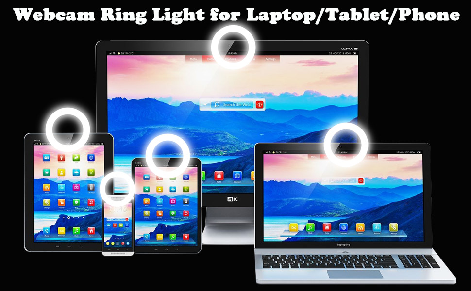 Clip On cam Ring Light for Computer/Laptop Monitor