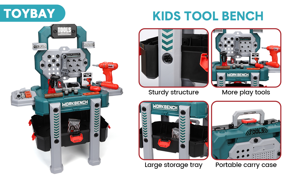 Kids Tool Bench, Toddler Toy Workbench and Tool Playset