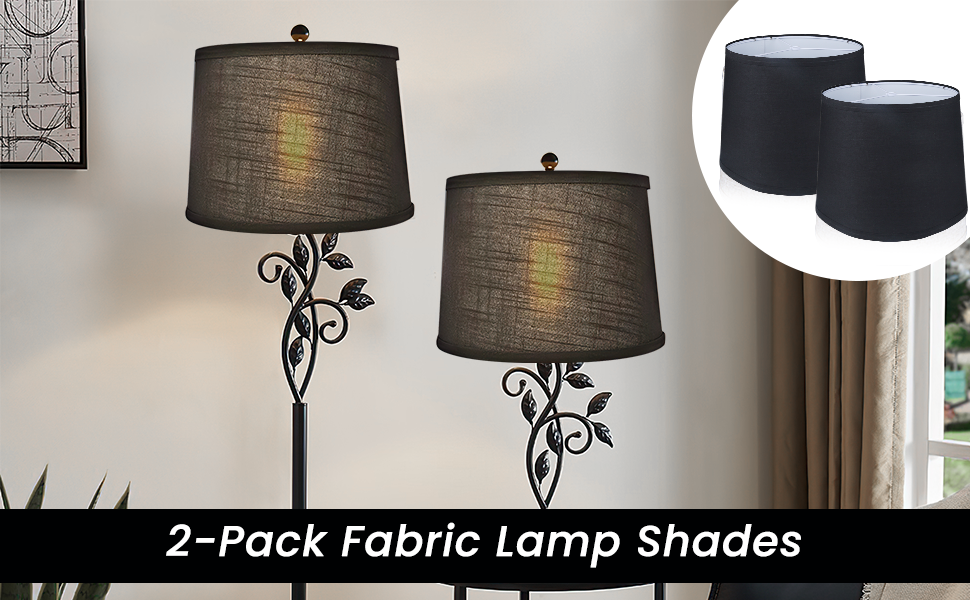 Lamp Shades Set of 2 Drum Lampshade for Table Lamp Floor