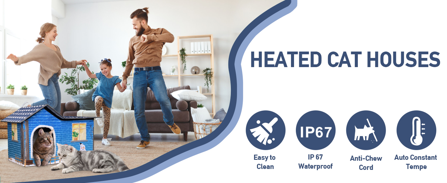 MARUNDA Heated Cat Houses for Outdoor Cats in Winter