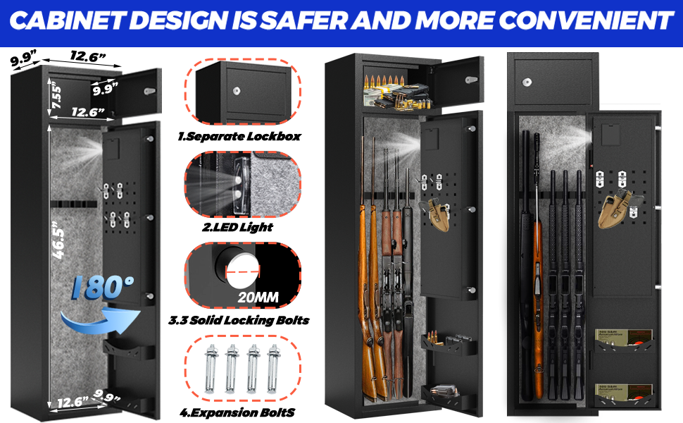 Fandon 45 Long Gun Safe Rifle Safe Gun Safes for Home