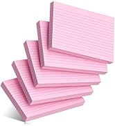 200 Pcs Index Cards 4 x 6 Inch Heavyweight Ruled Pink Index Cards, Flash Cards for School, Colleg...