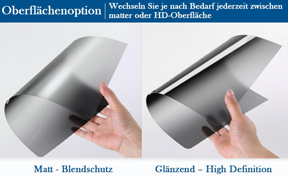 IPROKKO Laptop Sichtschutzfolie 15.6 Zoll, Abnehmbarer Sichtschutz