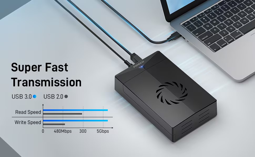 FIDECO External Hard Drive Enclosure, USB 3.0 to SATA Hard