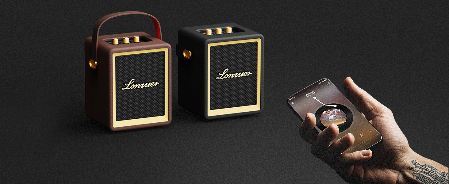 Lonzuer Action Wooden 5000mAh Super Loud Bass Vintage