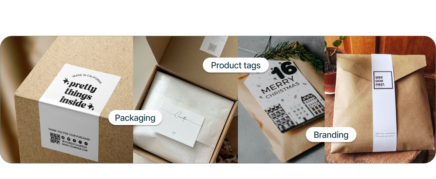Supports multiple label sizes for shipping, barcodes, product and office use