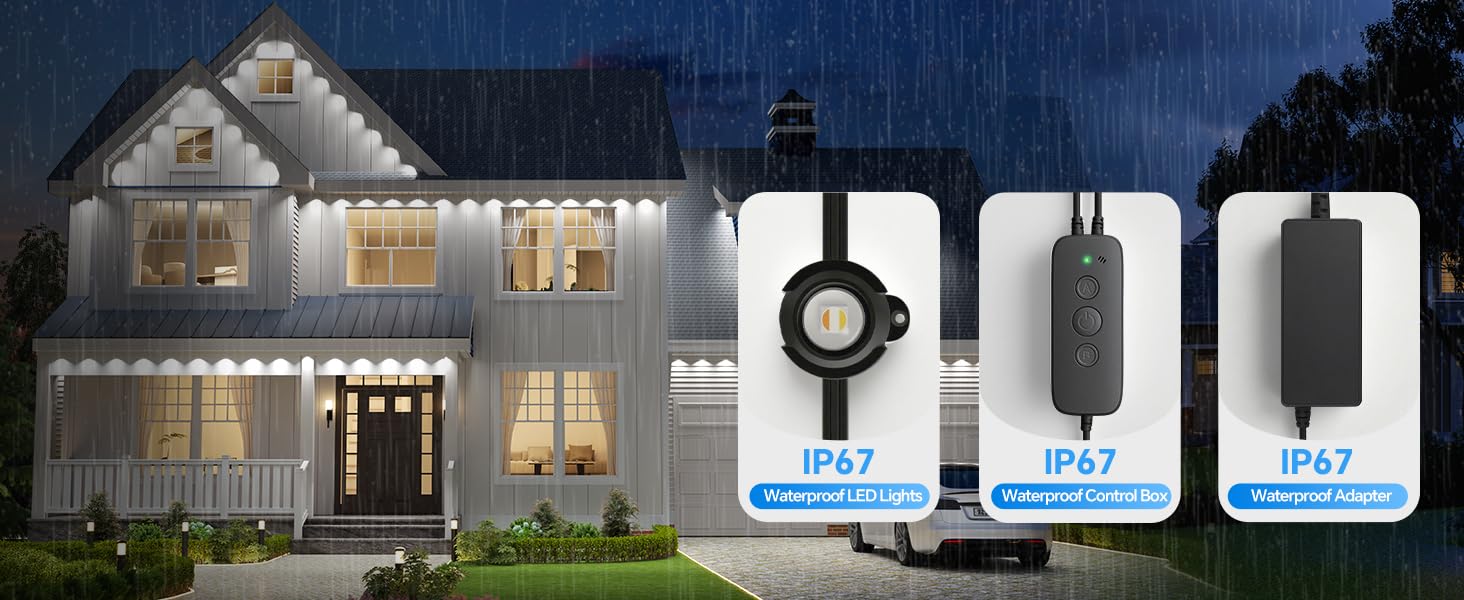 waterproof permanent outdoor lights